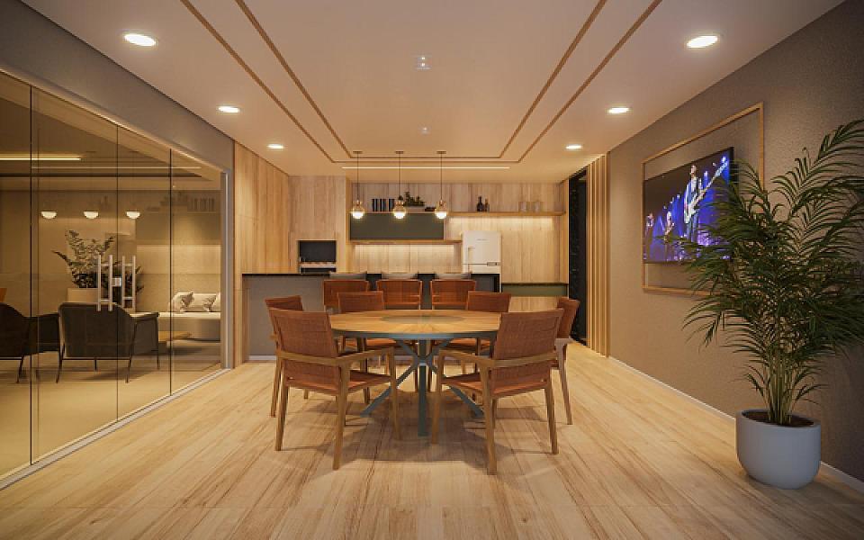 Espaço gourmet do Now Alameda das Águas - Fase 1 no fazenda-santa-rita-conjunto-residencial-alto-oriente, goiania