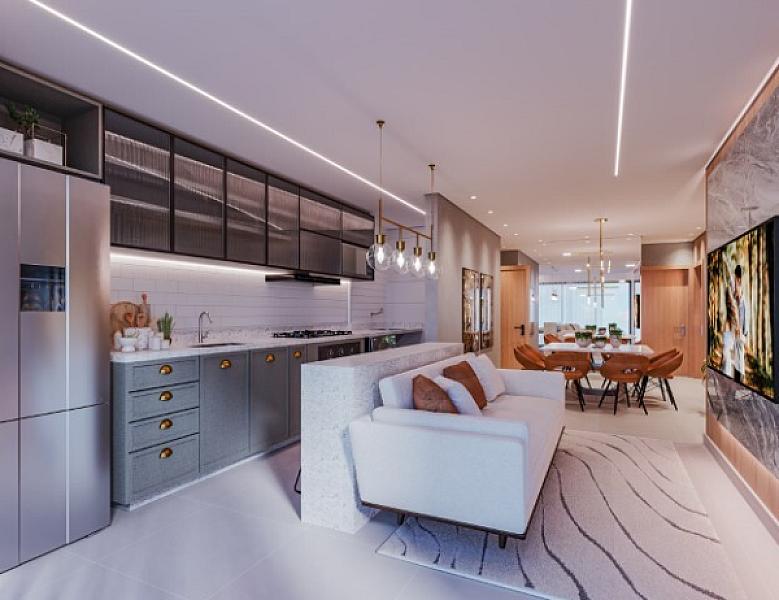 Living do Urban Garden Residence no setor-bueno, goiania