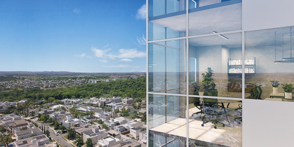 Pele de vidro do Euro Towers - Office no Park Lozandes, goiania
