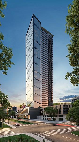 Fachada do City Corporate by Pininfarina no Setor Marista, goiania