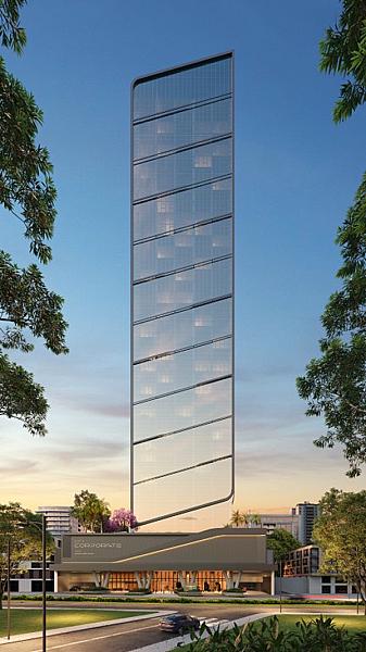 Fachada do City Corporate by Pininfarina no Setor Marista, goiania
