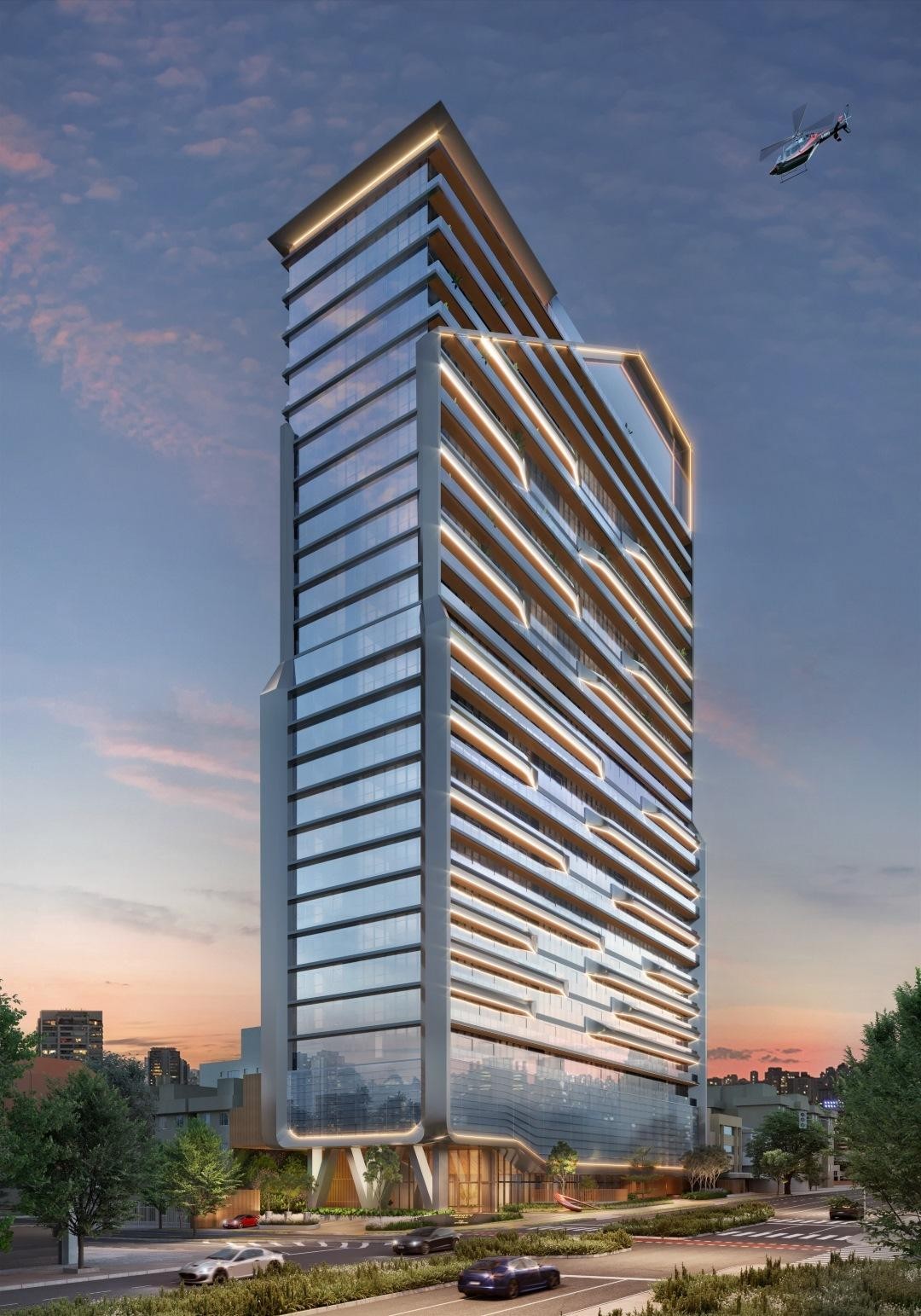 Fachada do Infinity Business by Pininfarina no Setor Marista, goiania
