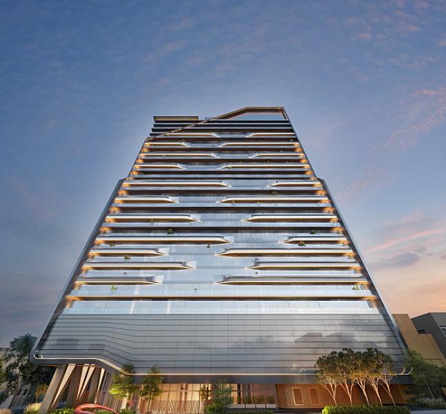 Fachada do Infinity Business by Pininfarina no Setor Marista, goiania