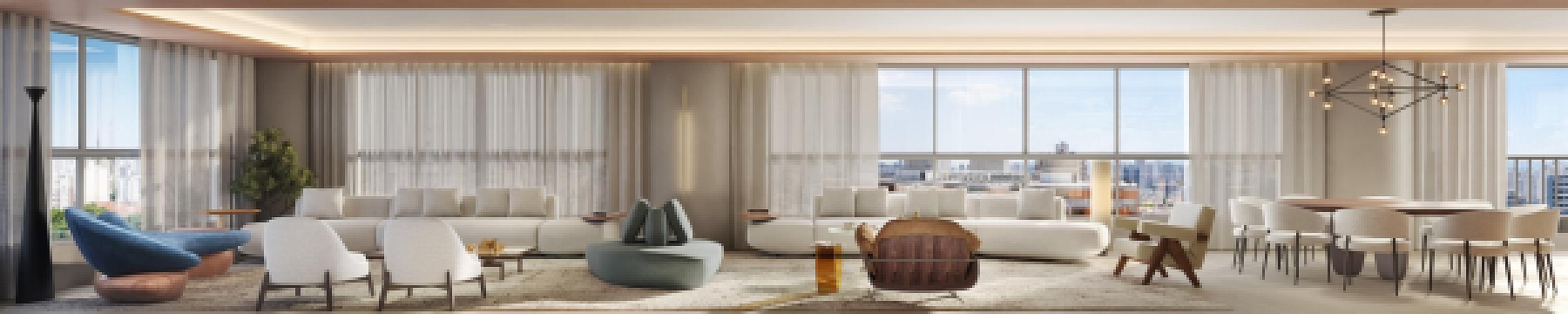 Living do City Park Palace no setor-bueno, goiania