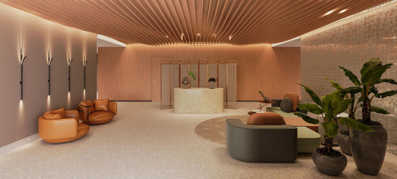 Hall do Azure Compact Life no Setor Marista, goiania