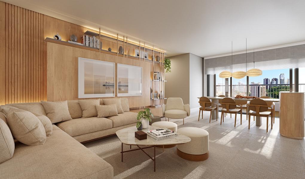Living do Envolt Biophilic Home no setor-bueno, goiania