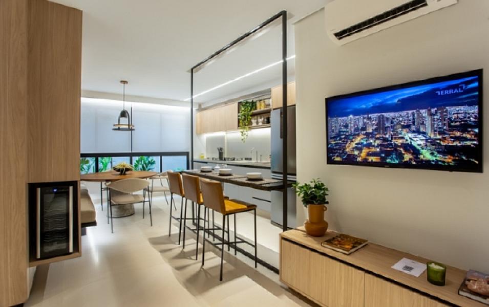 Living do Nest23 no Setor Bueno, goiania