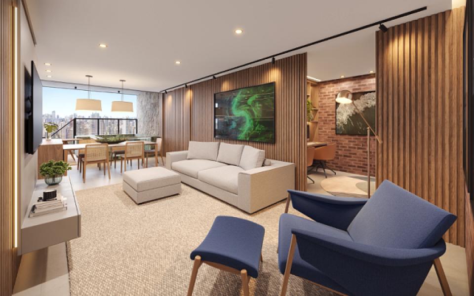 Living do Cinque Terre Residenze - Residencial no setor-bueno, goiania