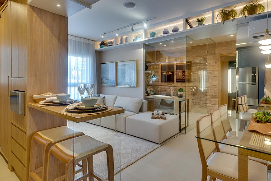 Living do Duo Sky Garden no parque-amazonia, goiania