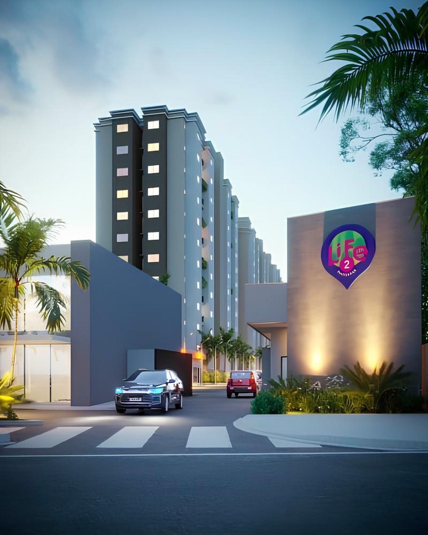 Fachada do Life Residence 2 - Fase 2 no Chácaras Mansões Rosas de Ouro, goiania