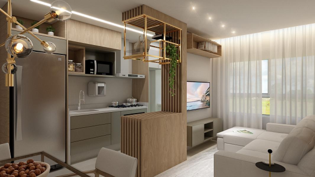 Living do Katedral Sky Rooftop no setor-central, goiania
