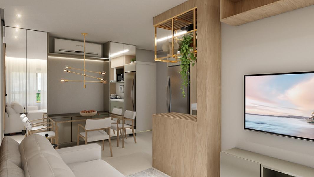 Living do Katedral Sky Rooftop no setor-central, goiania