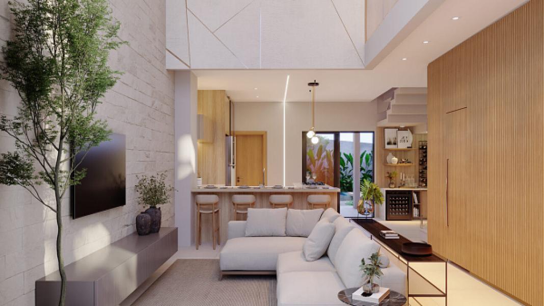 Living do Porto Bougainville no Residencial Recreio Panorama, goiania