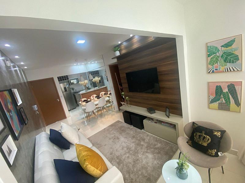 Living do Residencial Porto Ipê no vila-maria-dilce, goiania