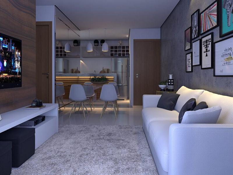 Living do Residencial Porto Ipê no vila-maria-dilce, goiania