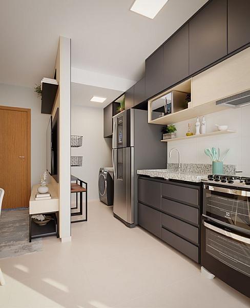Cozinha do Life Residence - Fase 3 no chacaras-mansoes-rosas-de-ouro, goiania