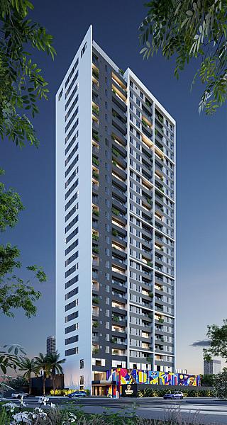 Fachada do Gallery Residence no aeroviario, goiania