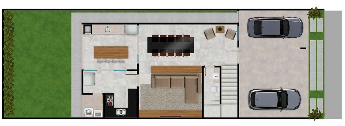 Planta 01 - 4 dorm 191 08m² - inferior