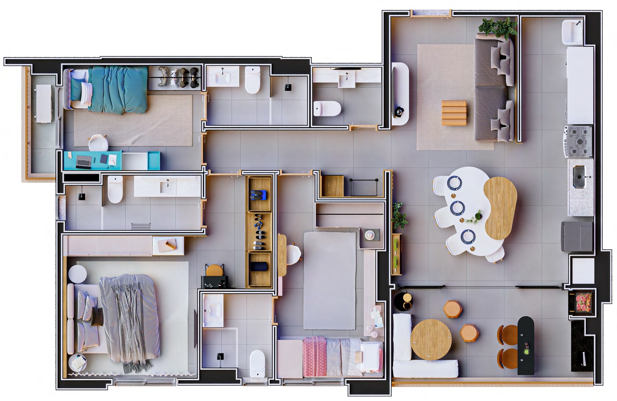 Planta 08 -3 dorm 109m²