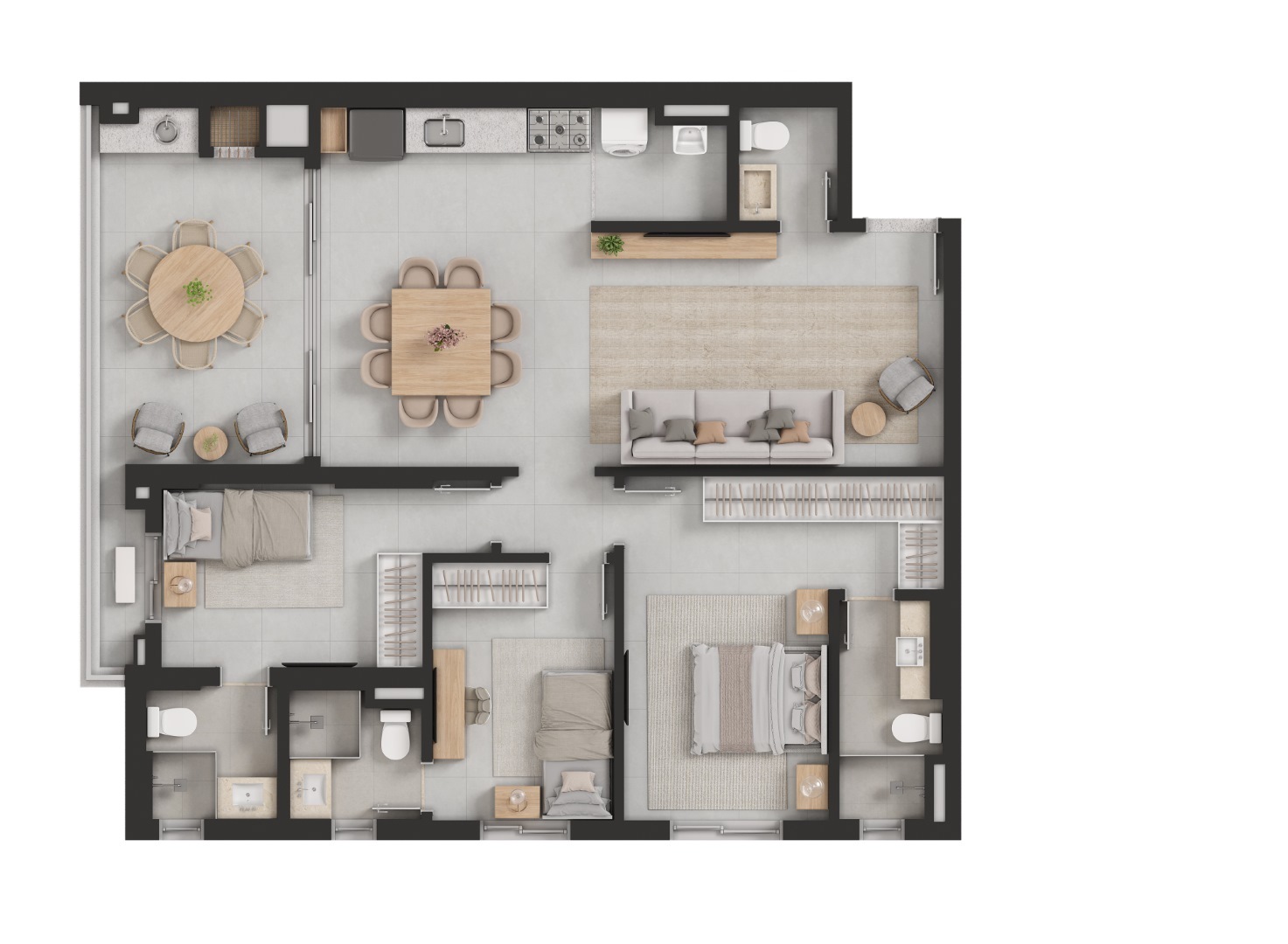 Planta 08 - 3 dorm 110m²