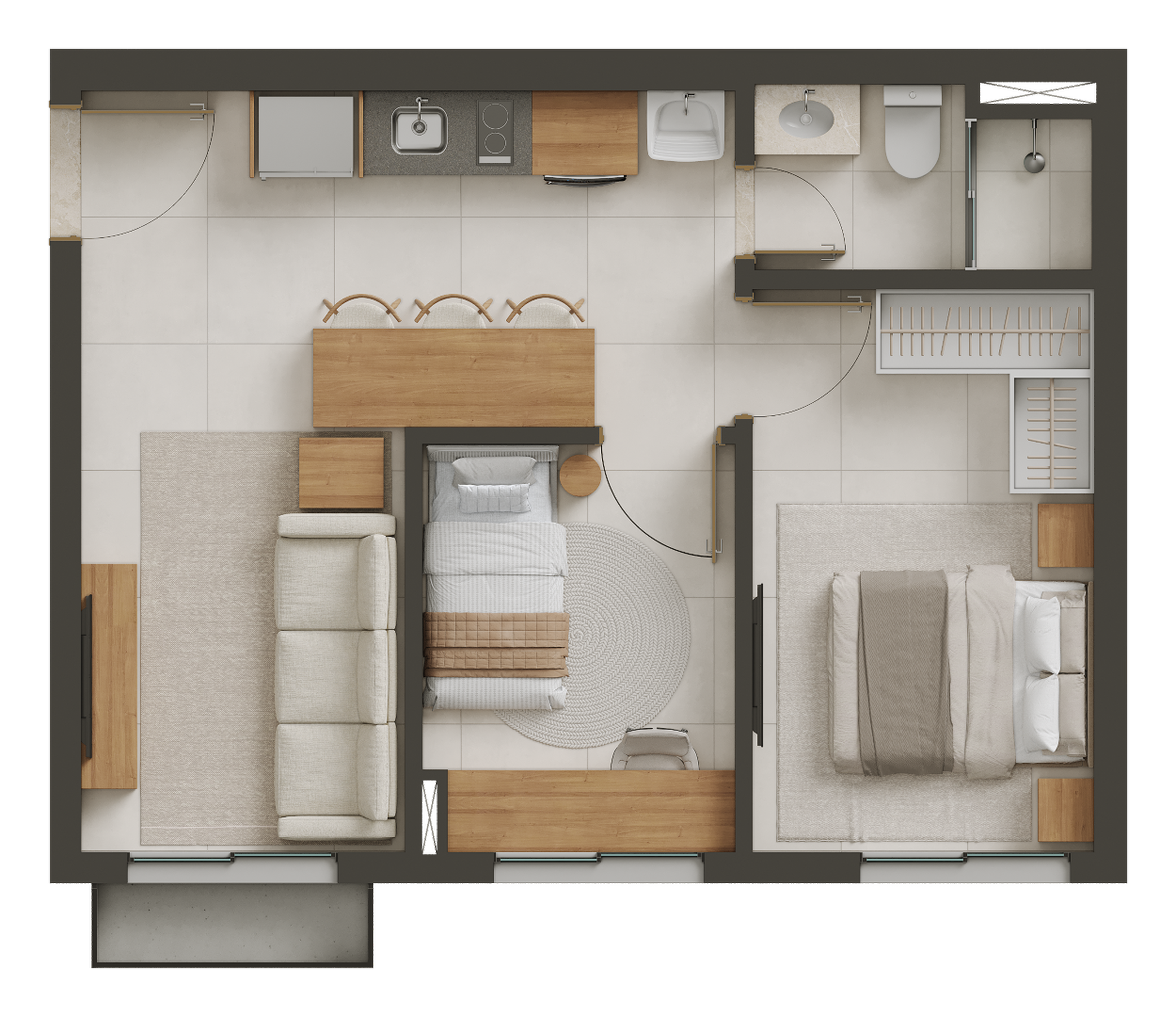 Planta 06 - 2 dorm 44m²