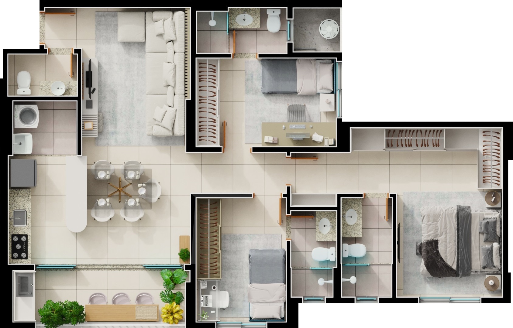 Planta 11 - 3 dorm 99,77m²
