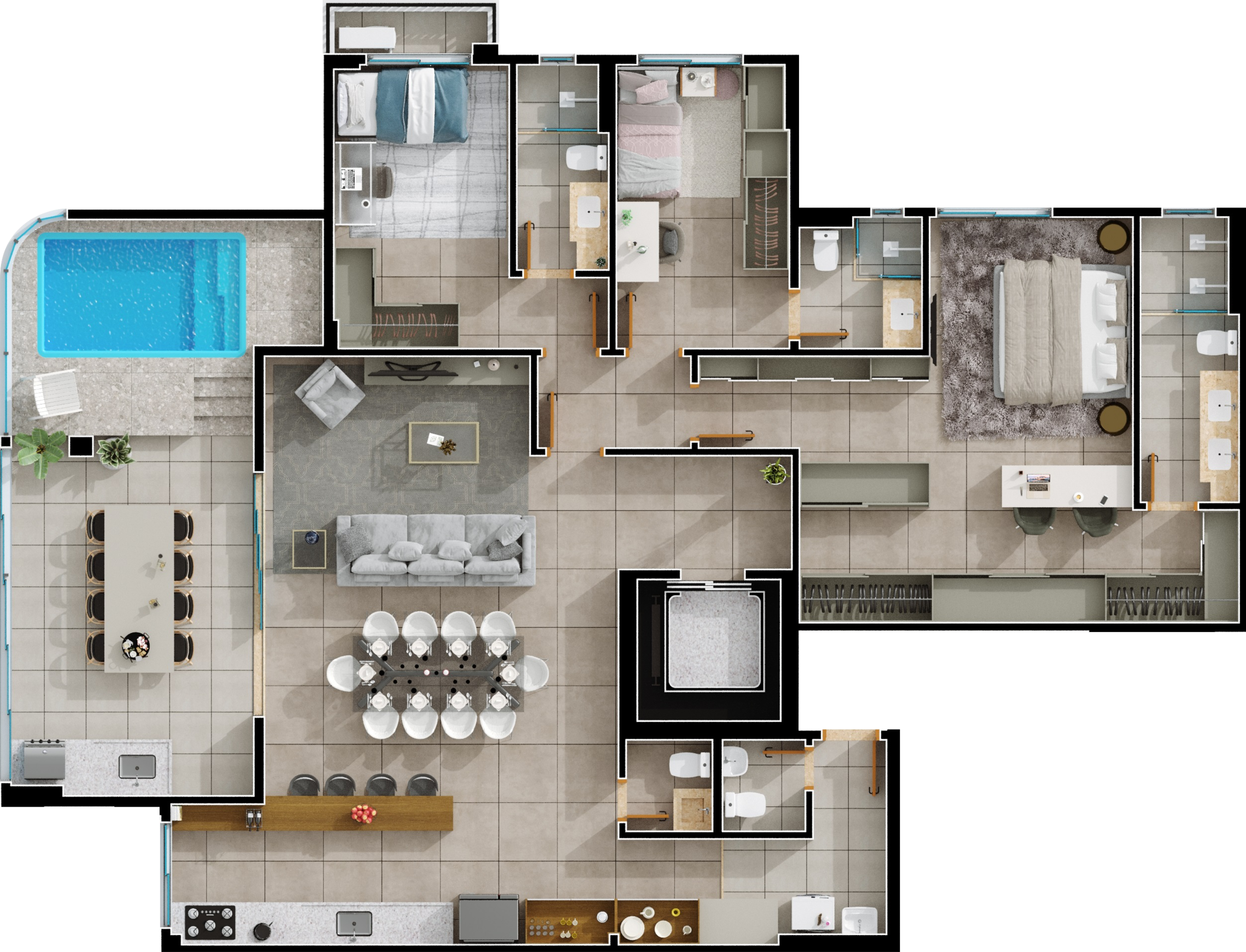 Planta 11 - 3 dorm 175 69m² - penthouse
