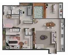 Planta 05 - 3 dorm 129 47m²
