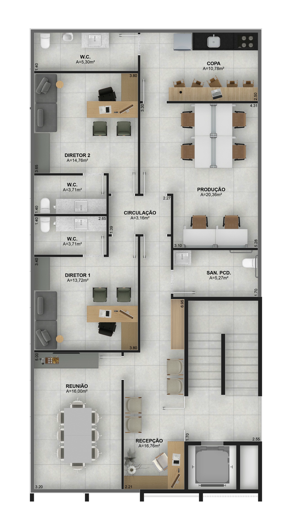 Planta 01 - 143,31m² - sala