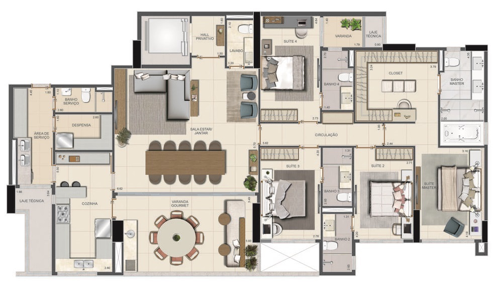 Planta 05 - 4 dorm 221 86m²