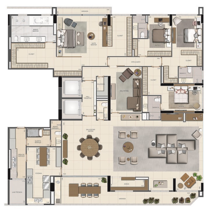 Planta 08 - 4 dorm 434 70m² - cobertura horizontal