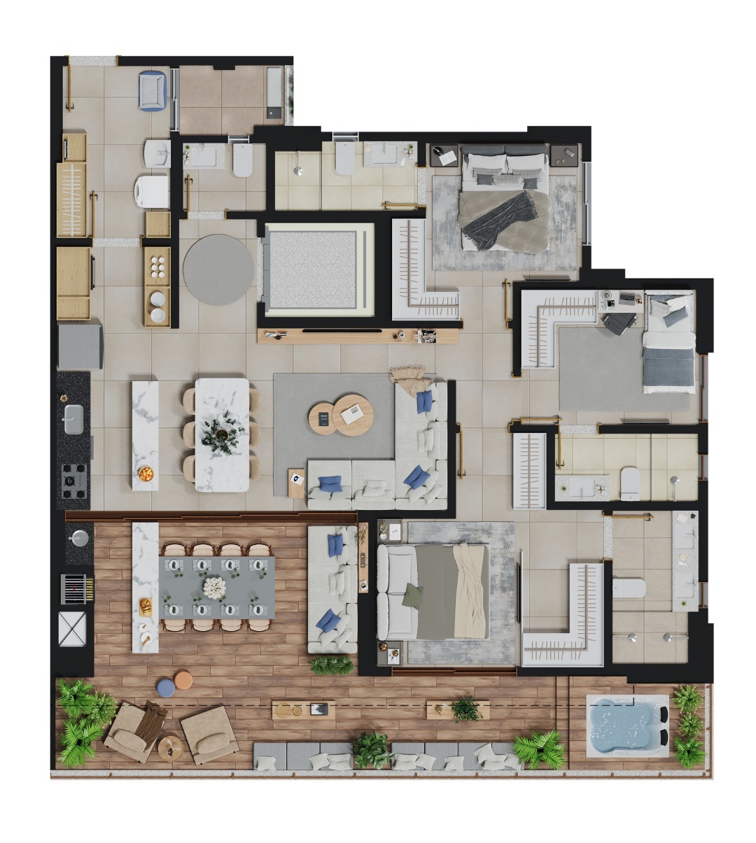 Planta 11 - 3 dorm 153,37m²