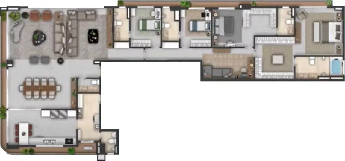 Planta 03 - 4 dorm 277m²