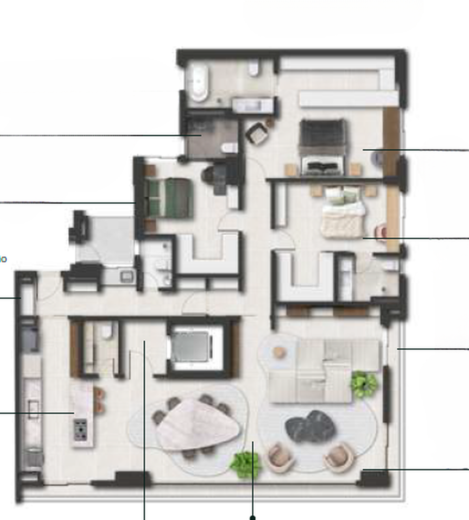 Planta 01 - 3 dorm 210m²