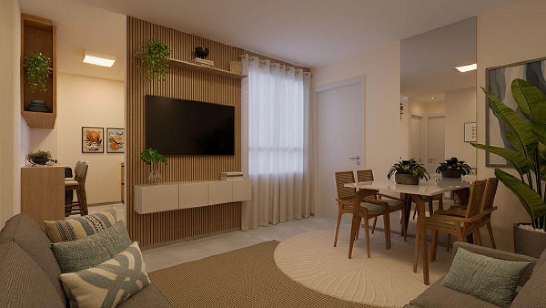 Living do Porto Bougainville - Fase 1 no residencial-sao-marcos-i, goiania